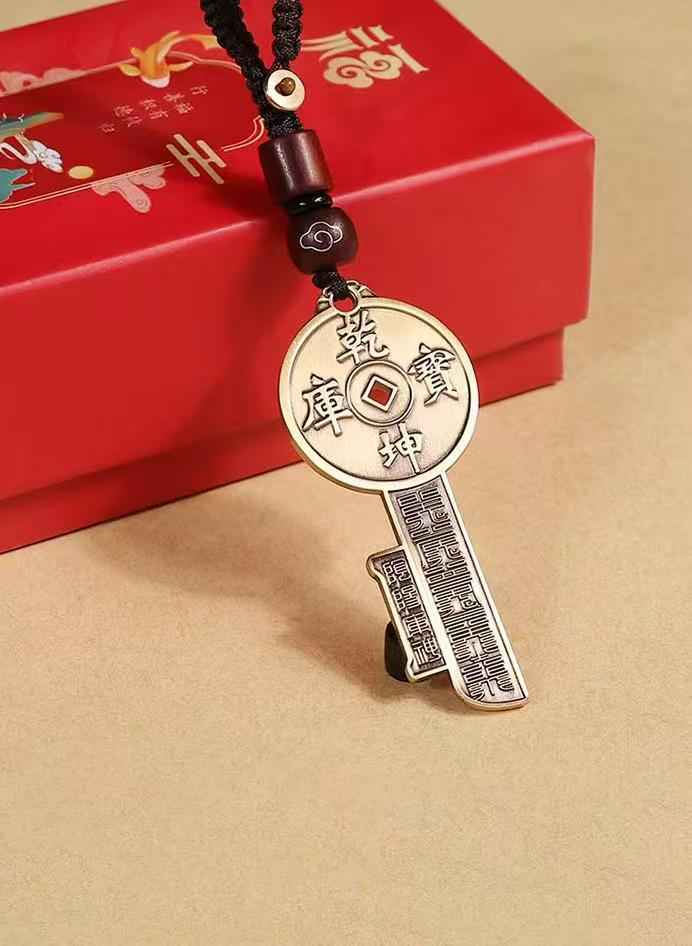 Qiankun Treasure Vault Key Pendant – Unlock Cosmic Prosperity & Mystical Charm